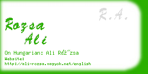 rozsa ali business card